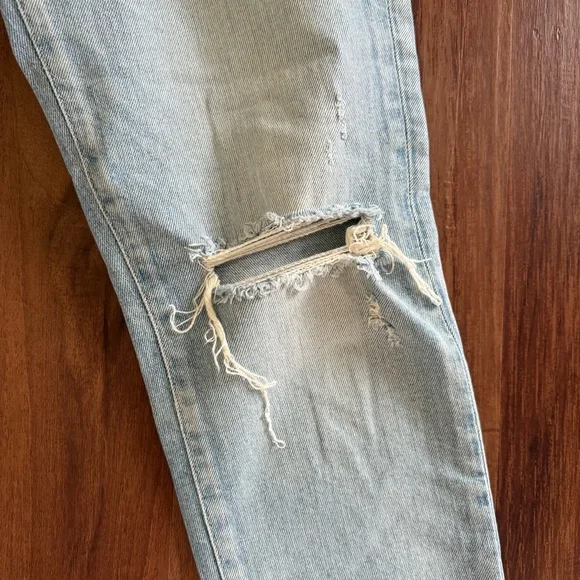 Moussy Vintage Distressed Straight Leg Jeans Sz 25 Light Rinse Howa Japanese - Picture 2 of 6